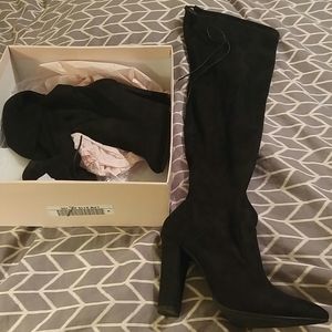 JustFab over the knee high heeled boots